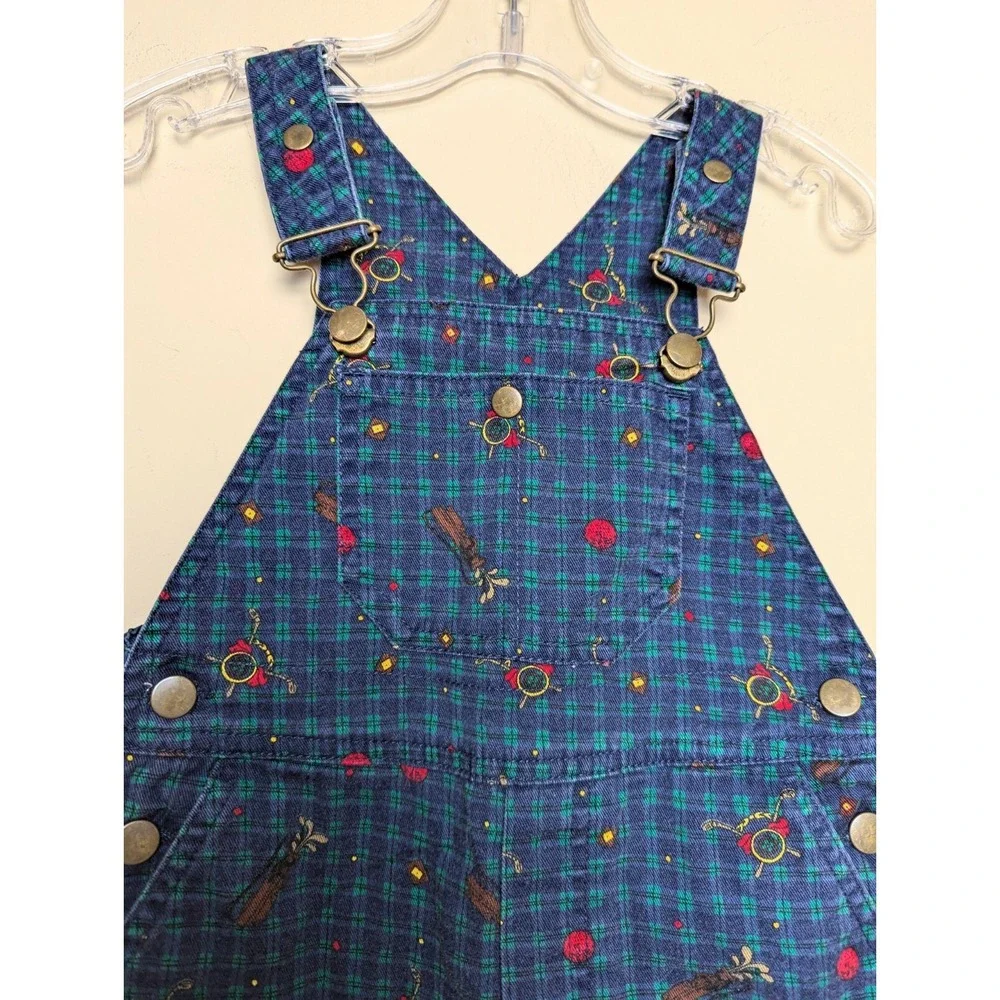 Vintage 90s Gymboree Golf Sports All Over Print Rainbow Tag Overalls 6-12 Months